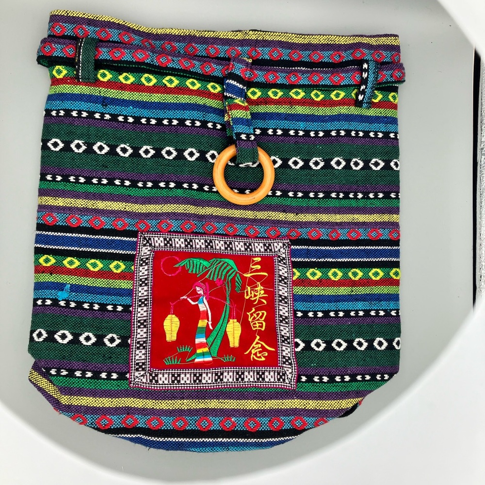 Chinese embroidery canvas backpack